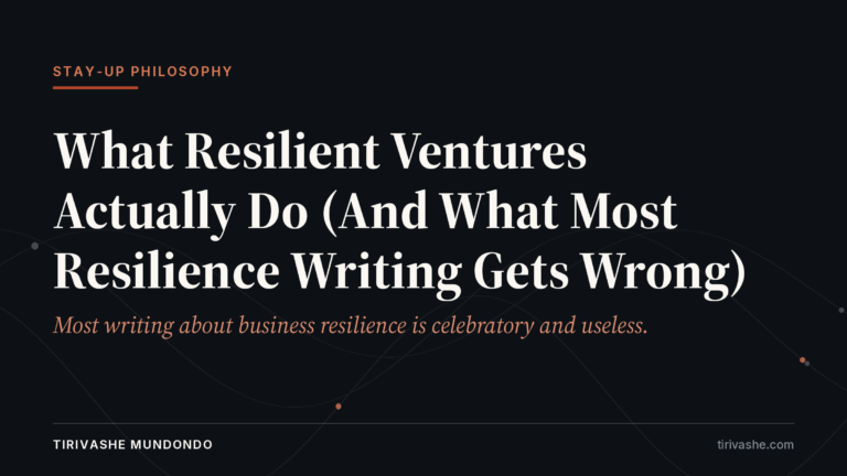 What Resilient Ventures Actually Do (And What Most Resilience Writing Gets Wrong)