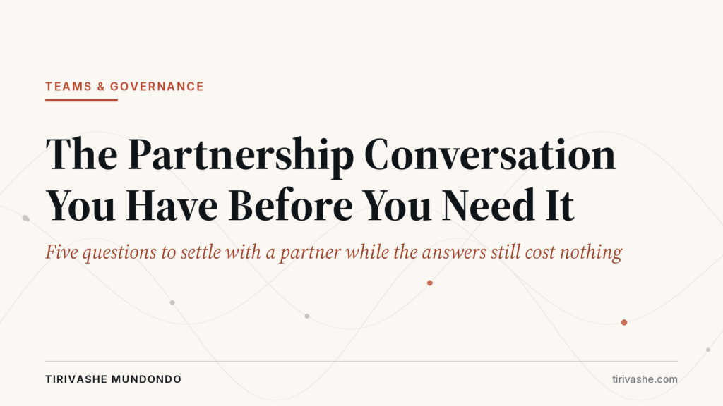 The Partnership Conversation You Have Before You Need It