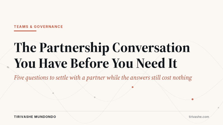 The Partnership Conversation You Have Before You Need It