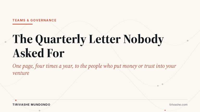 The Quarterly Letter Nobody Asked For